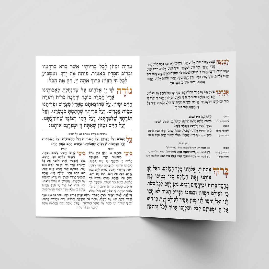 ברכת המזון- פרחים כחול